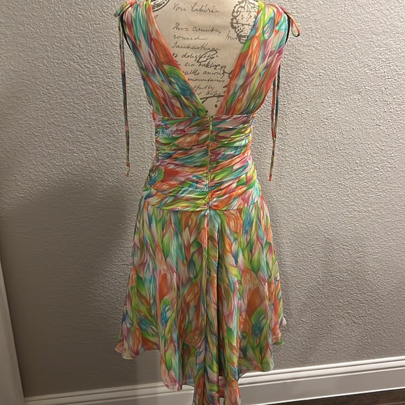 A.B.S Multi Color Deep V Sundress Sz 4 - Picture 7 of 11